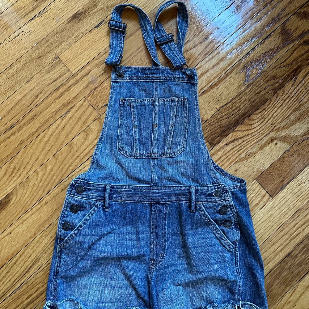 Abercrombie&Fitch Denim Overall Shorts - X-SMALL
